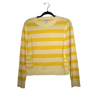 Stripe Pullover Sweater Long Sleeve Crewneck Women Size Medium